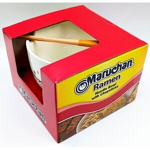 Maruchan Ramen Noodle Bowl with Chopsticks - Ceramic Kawaii Soup Mug - NEW